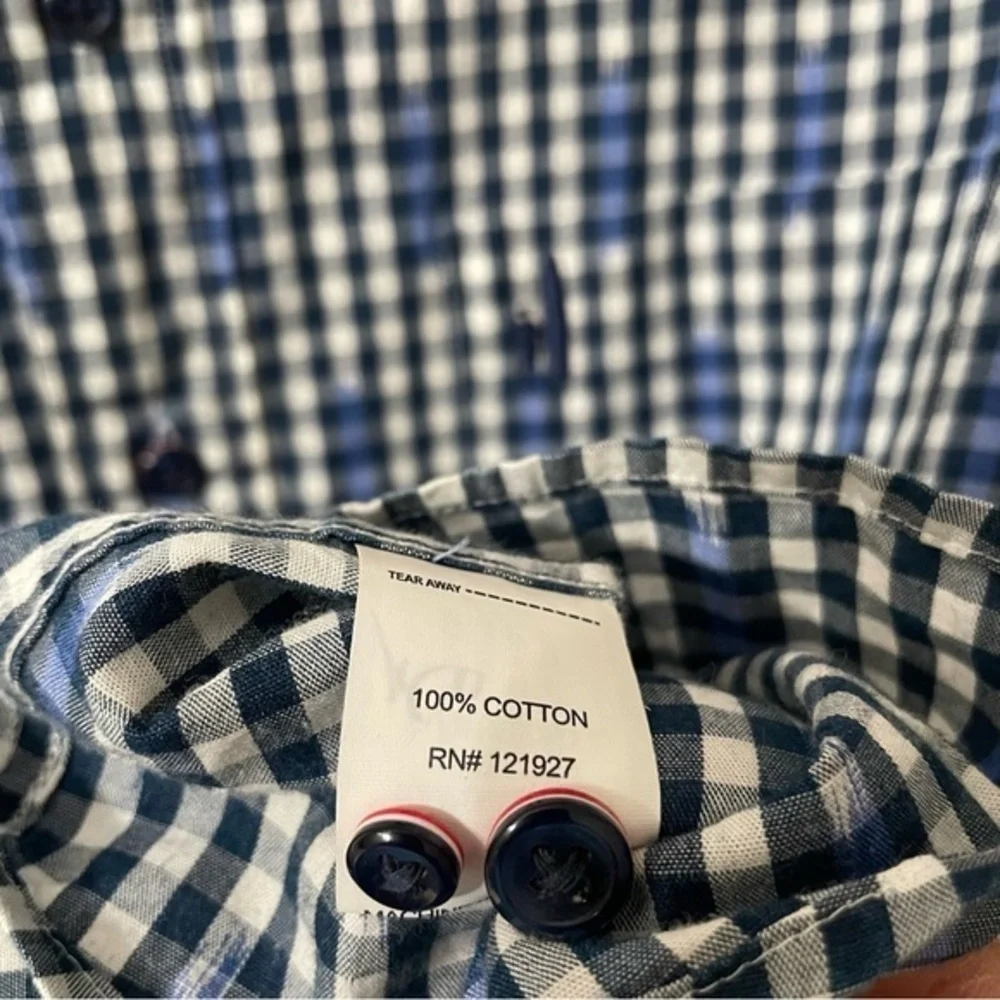 Johnnie-O Mens Hangin Out Button Up Shirt Blue Plaid Brush‎ Long Sleeve Medium - Picture 5 of 5